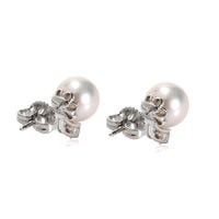 Tiffany & Co. Pearl Diamond Earrings in 18K White Gold 0.10 CTW