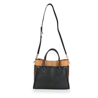 Louis Vuitton Black & Tan Calfskin And Monogram Canvas On My Side Tote MM