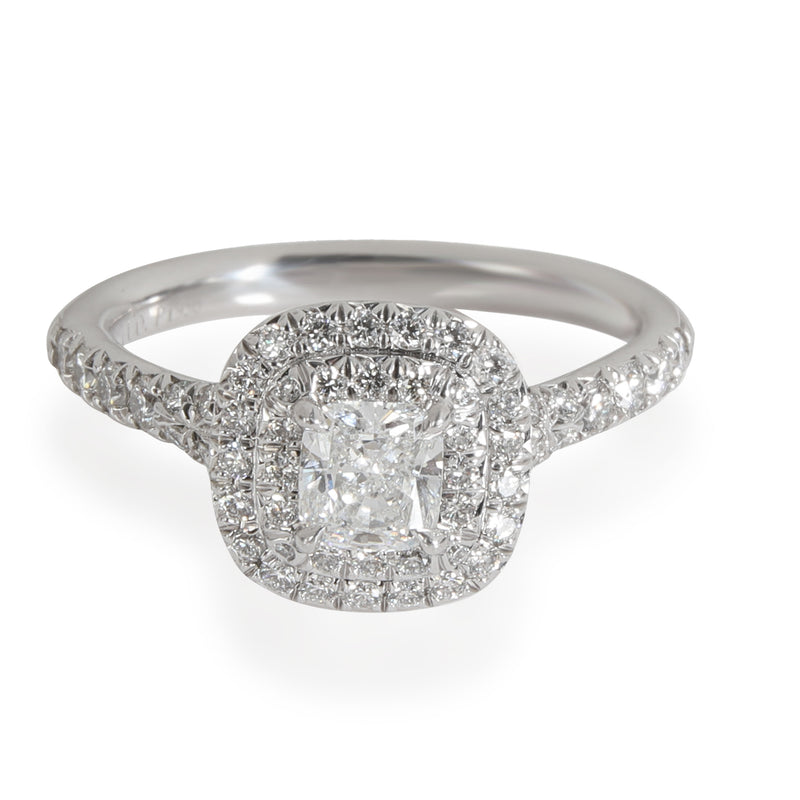 Tiffany & Co. Soleste Double Halo Diamond Engagement Ring, Platinum, 0.57 Ctw