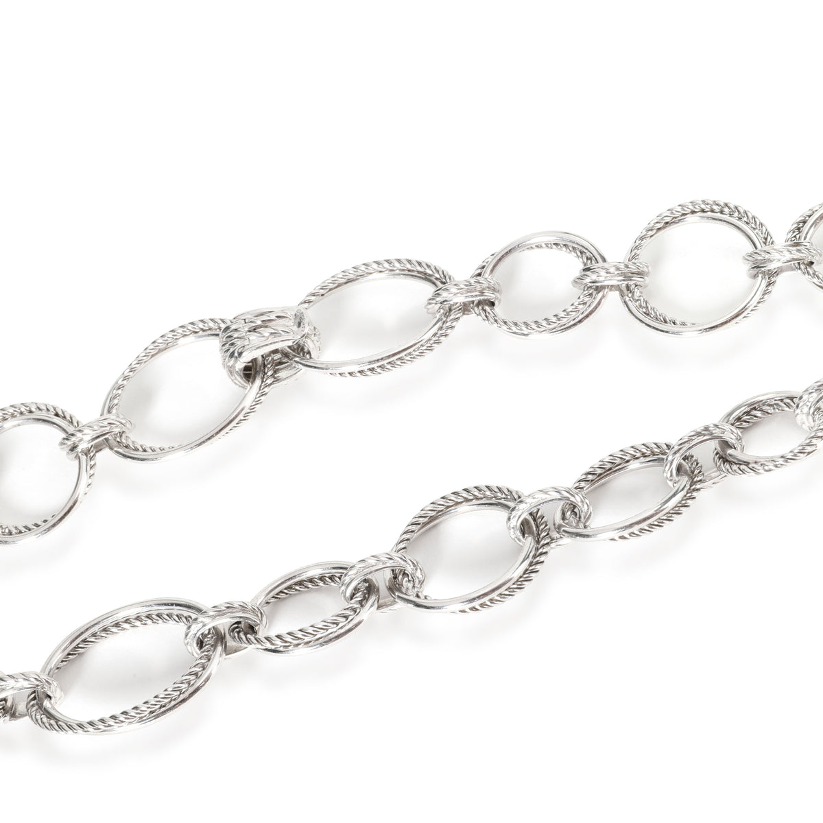 David Yurman Diamond Crossover Convertible Necklace in Sterling Silver 0.47 CTW