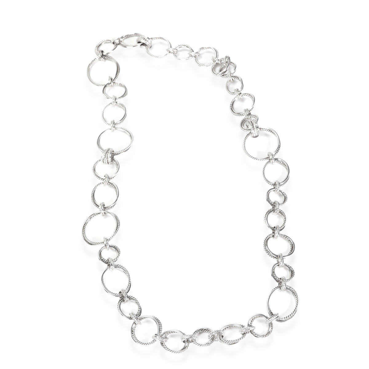 David Yurman Diamond Crossover Convertible Necklace in Sterling Silver 0.47 CTW