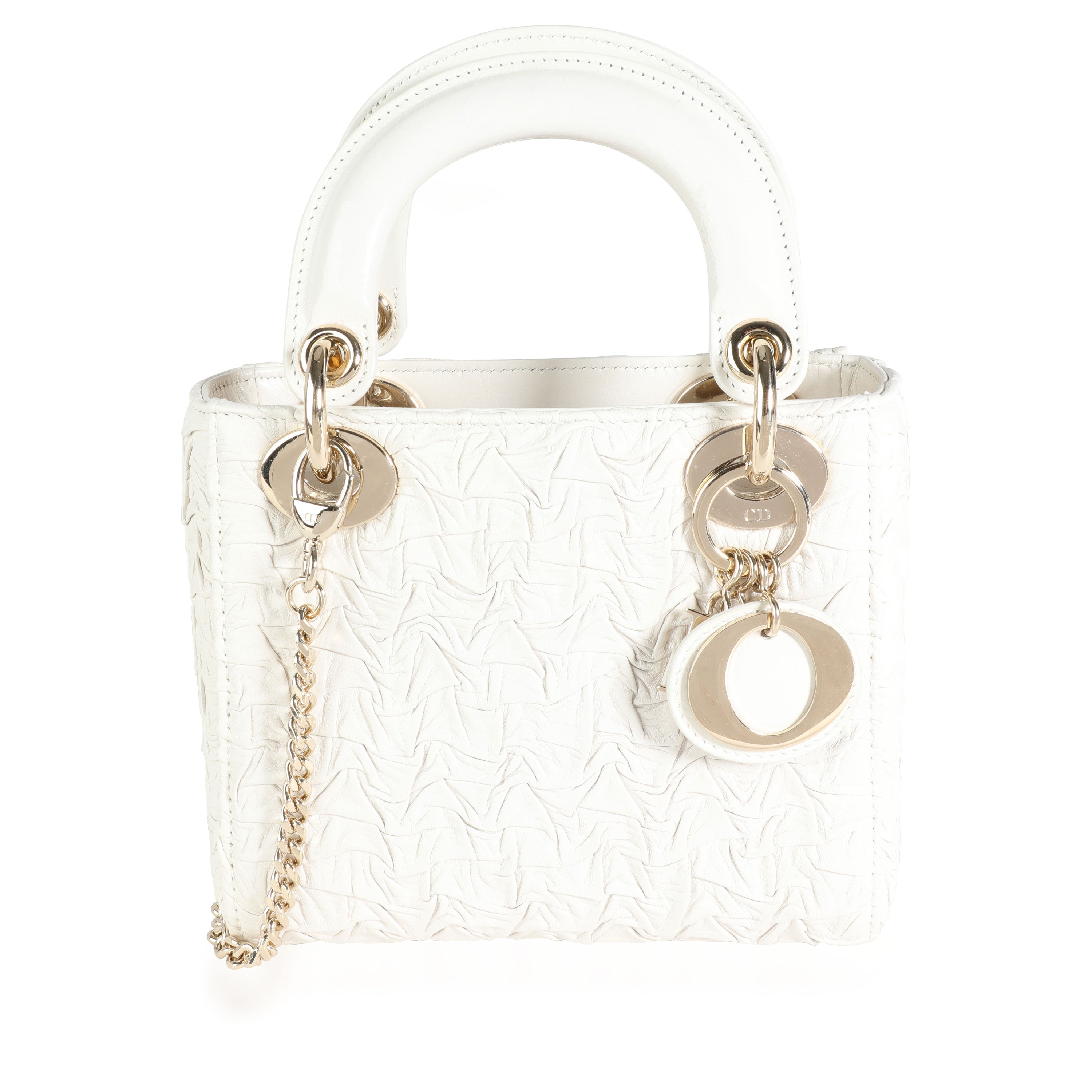 Lady dior mini white hot sale