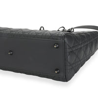 Dior Black Ultramatte Cannage Calfskin Large Lady Dior Bag
