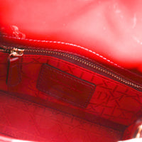 Dior Red Cannage Quilted Patent Leather Mini Lady Dior Bag