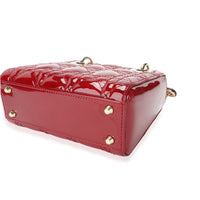 Dior Red Cannage Quilted Patent Leather Mini Lady Dior Bag