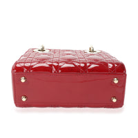 Dior Red Cannage Quilted Patent Leather Mini Lady Dior Bag