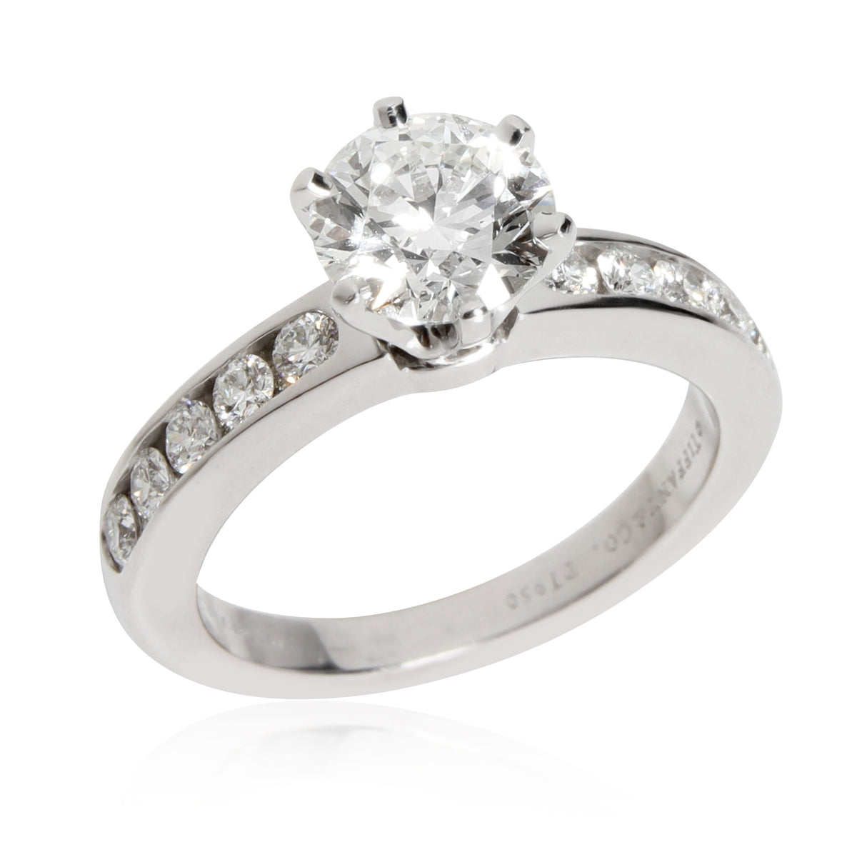 Tiffany & Co. Channel Diamond Engagement Ring in  Platinum H VS1 1.71 CTW