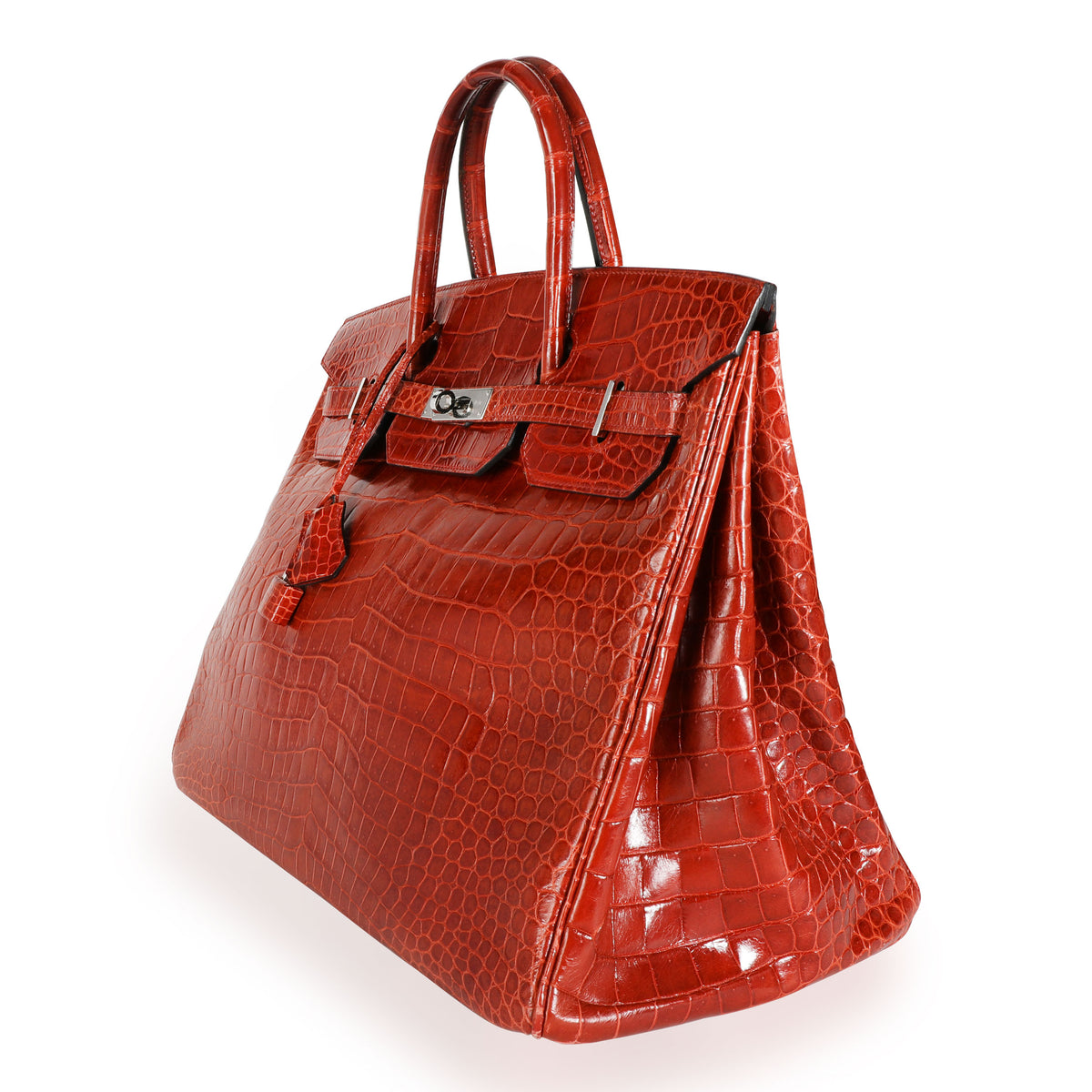 Hermes Birkin Handbag Red Matte Porosus Crocodile with Gold