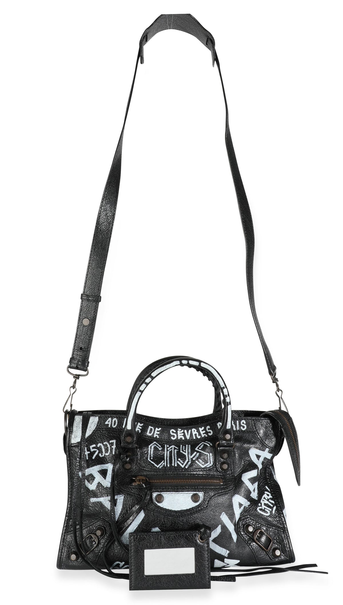 Balenciaga Black & White Graffiti Leather Classic City Bag by WP Diamonds –  myGemma, IT