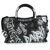 Balenciaga Motocross Classic Graffiti City S Bag - Black Handle Bags,  Handbags - BAL236008