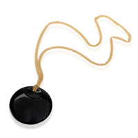 Tiffany & Co. Black Jade Necklace in 18k Yellow Gold Black
