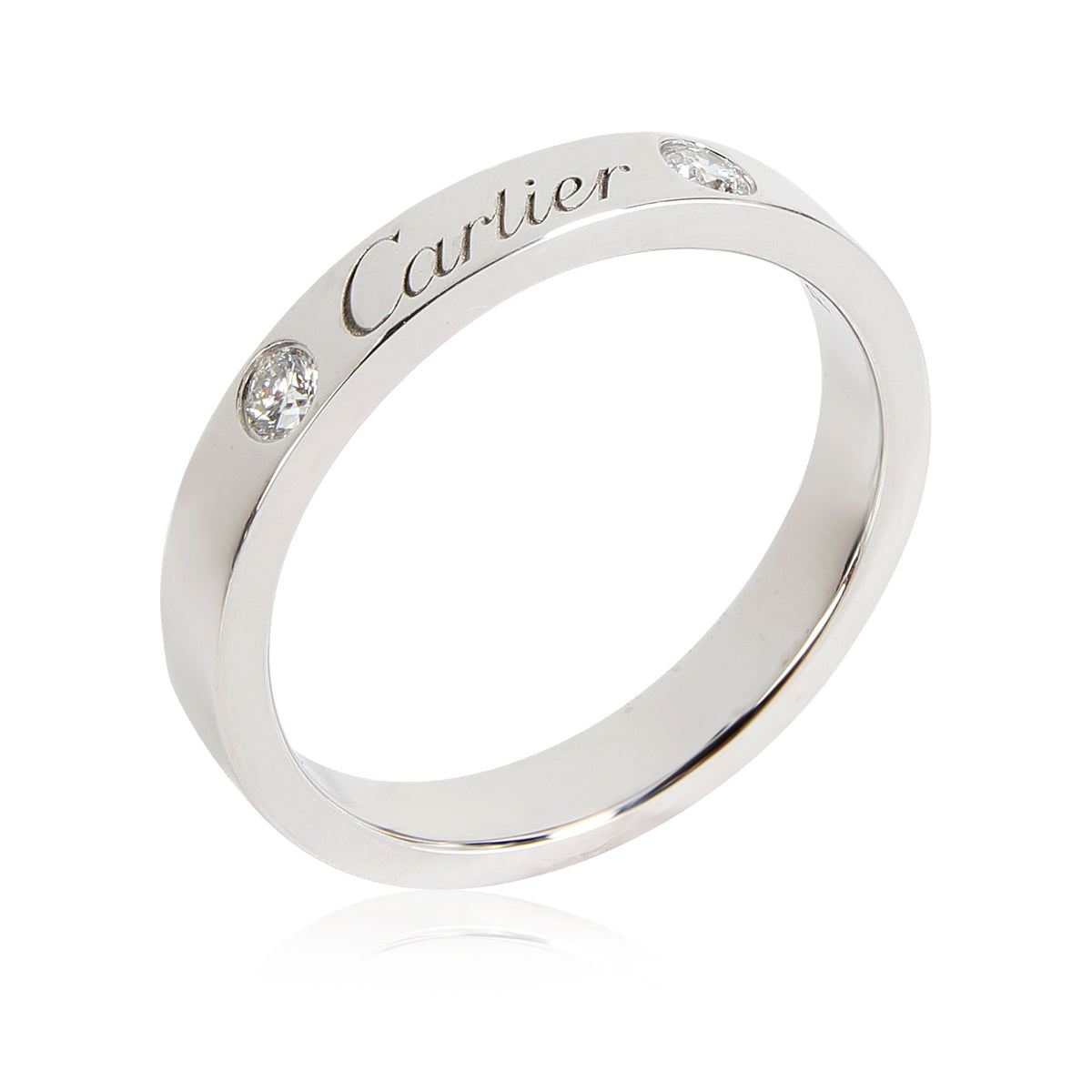 Cartier C de Cartier Two-Diamond Band in Platinum 0.07 CTW