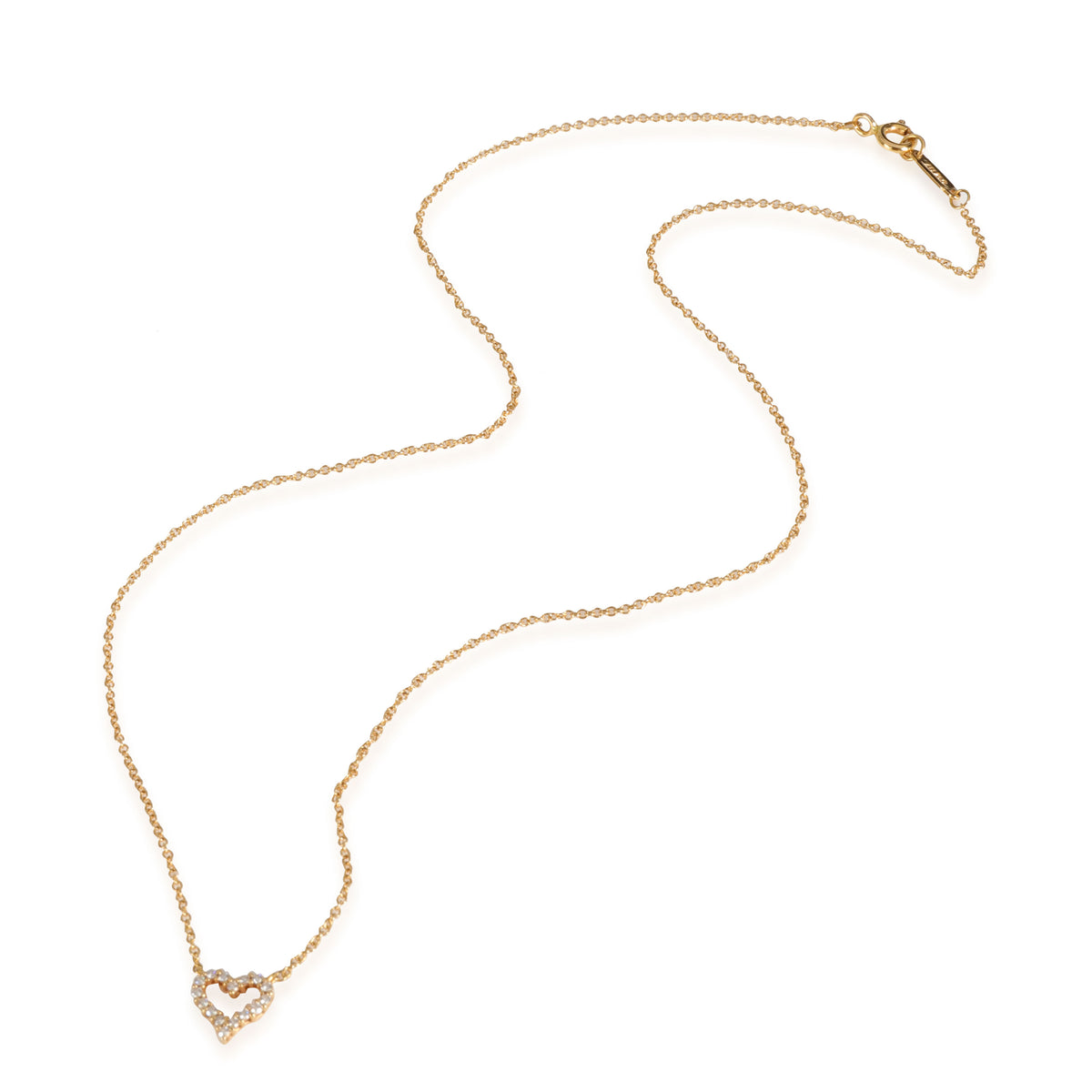 Tiffany & Co. Extra Mini Heart Pendant in 18k Yellow Gold 0.06 CTW