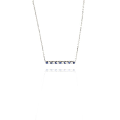 14K White Gold My Story Diamond & Sapphire Pendant, .08 Ctw.