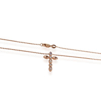 4K Rose Gold My Story Diamond & Moonstone Cross Pendant, .09 Ctw.