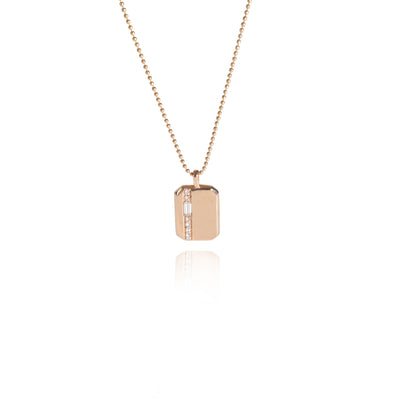 14K Rose Gold My Story Baguette & Round Diamond Pendant, .16 Ctw.