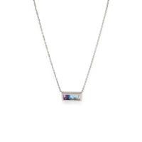 My Story Aria Rainbow Bar Necklace in 14KT White Gold