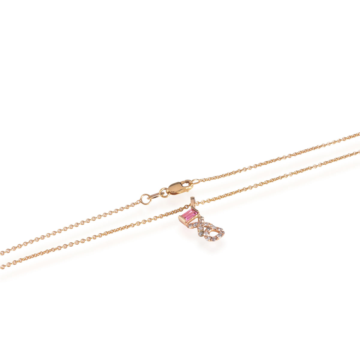 14K Rose Gold My Story Pink Tourmaline & Diamond Pendant, .14 Ctw.