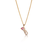 14K Rose Gold My Story Pink Tourmaline & Diamond Pendant, .14 Ctw.