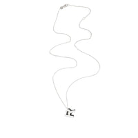 4K White Gold My Story Diamond & Black Enamel Letter R Pendant, .21 Ctw.