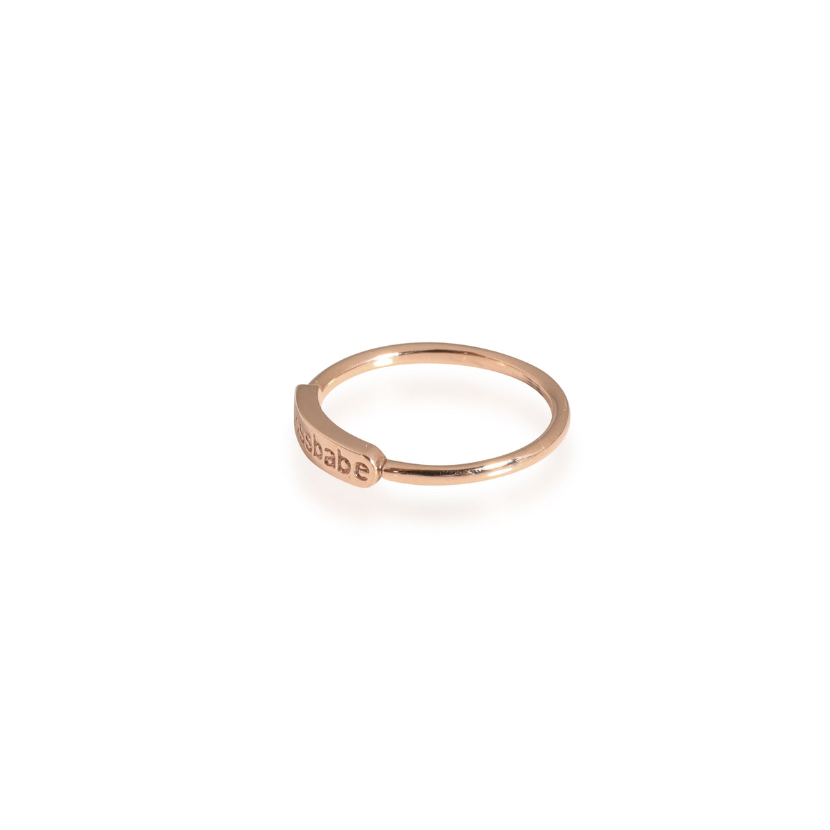 14K Rose Gold My Story Bossbabe ID Ring 0.01 Ct.