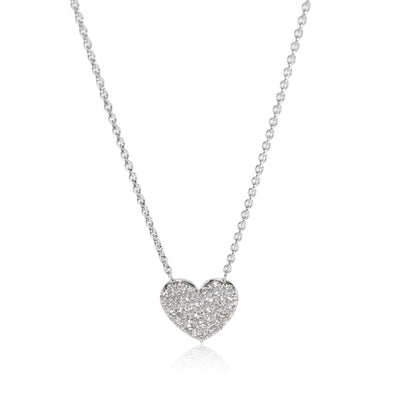 Tiffany & Co. Diamond Heart Shaped Pendant in 18K White Gold 0.3 CTW