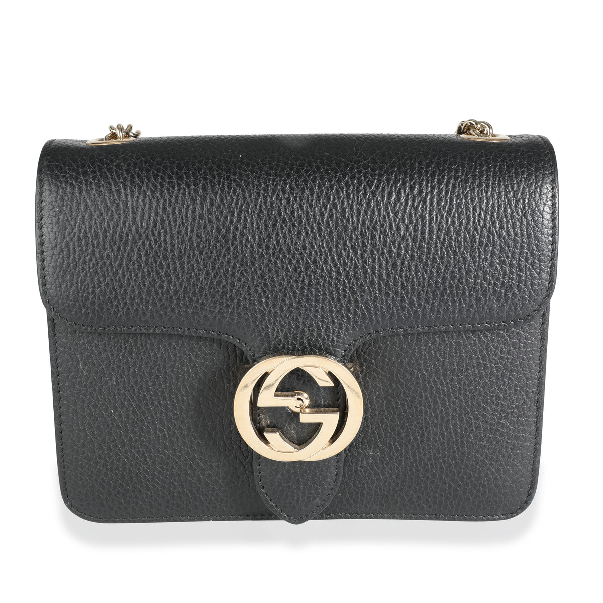 Gucci Black Calfskin Small Interlocking G Dollar Bag