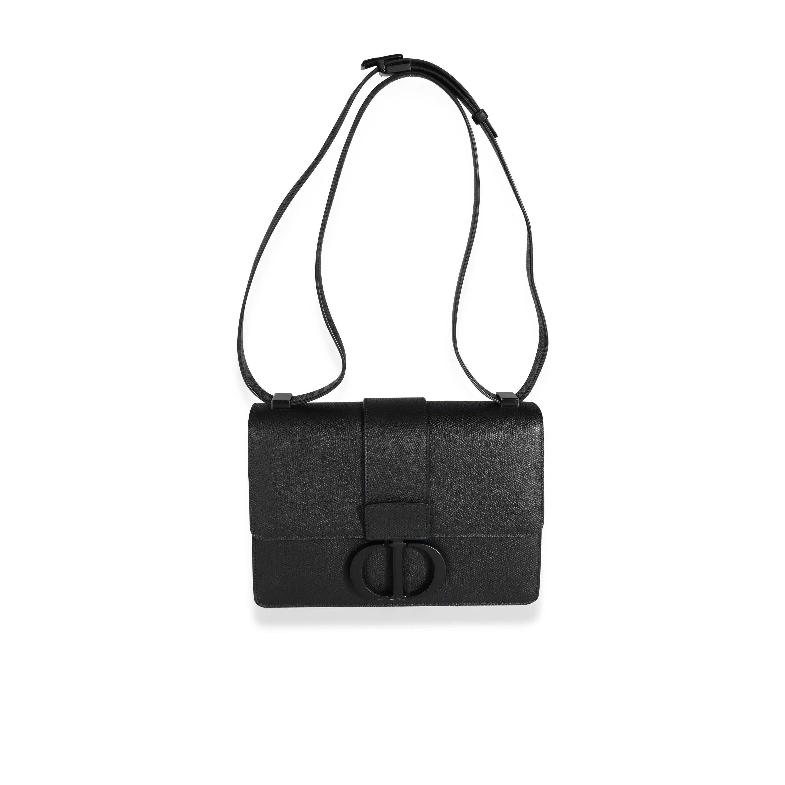 Dior 30 Montaigne Medium Calfskin Bag in Black