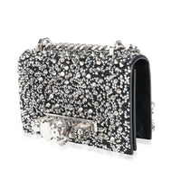 Alexander McQueen Jeweled Crystal & Black Calfskin Mini Satchel Bag