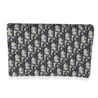 Dior Blue Oblique Jacquard Saddle Pouch