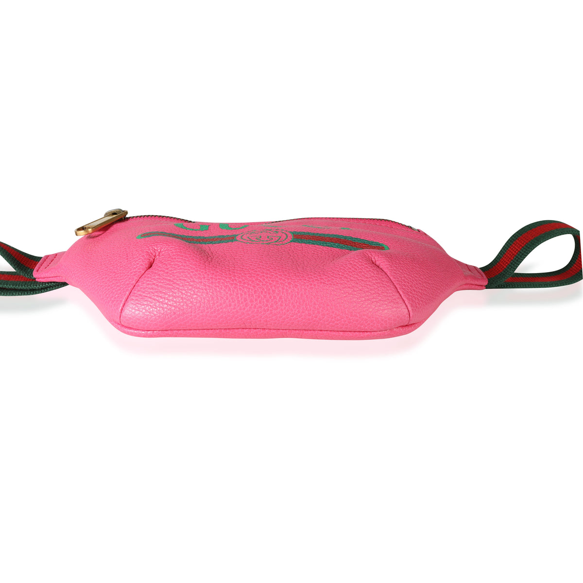 Gucci Hot Pink Logo Print Leather & Web Small Belt Bag