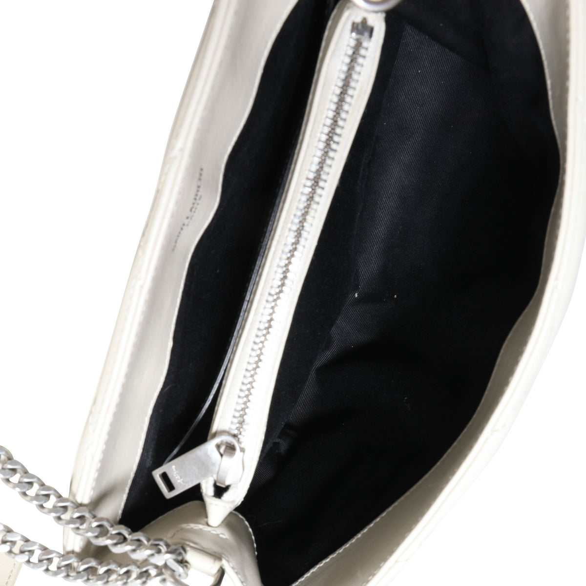 Saint Laurent Ivory Matelassé Calfskin Small Loulou Shoulder Bag