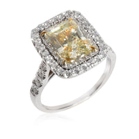 GIA Certified Fancy Yellow Diamond Engagement Ring in 18K Gold  VS1 2.83 CTW