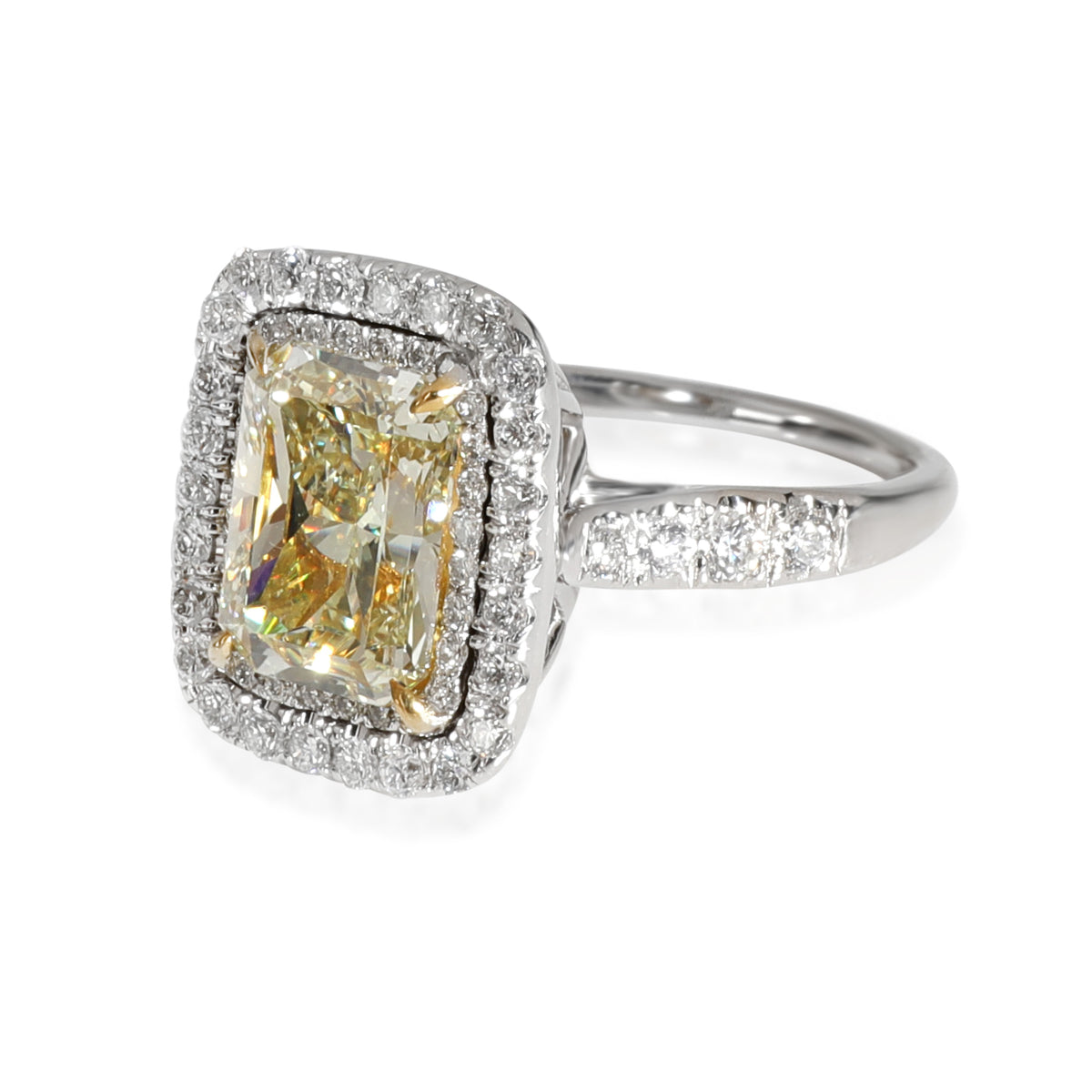 GIA Certified Fancy Yellow Diamond Engagement Ring in 18K Gold  VS1 2.83 CTW