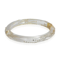 Alexis Bittar Clear Lucite Crystal Studded Hinged Bangle