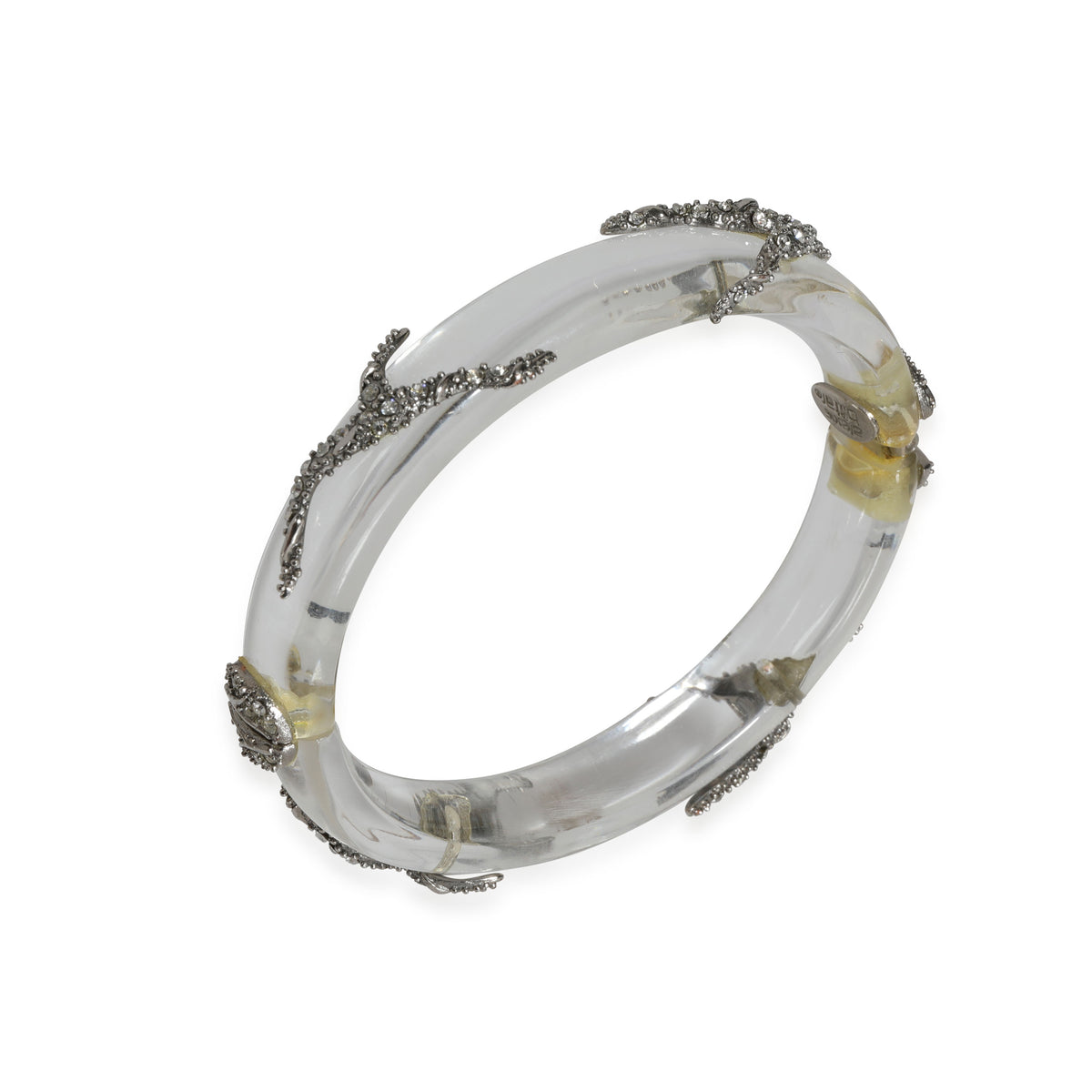 Alexis Bittar 11 1/2 mm Wide Hinged Clear Lucite Bangle