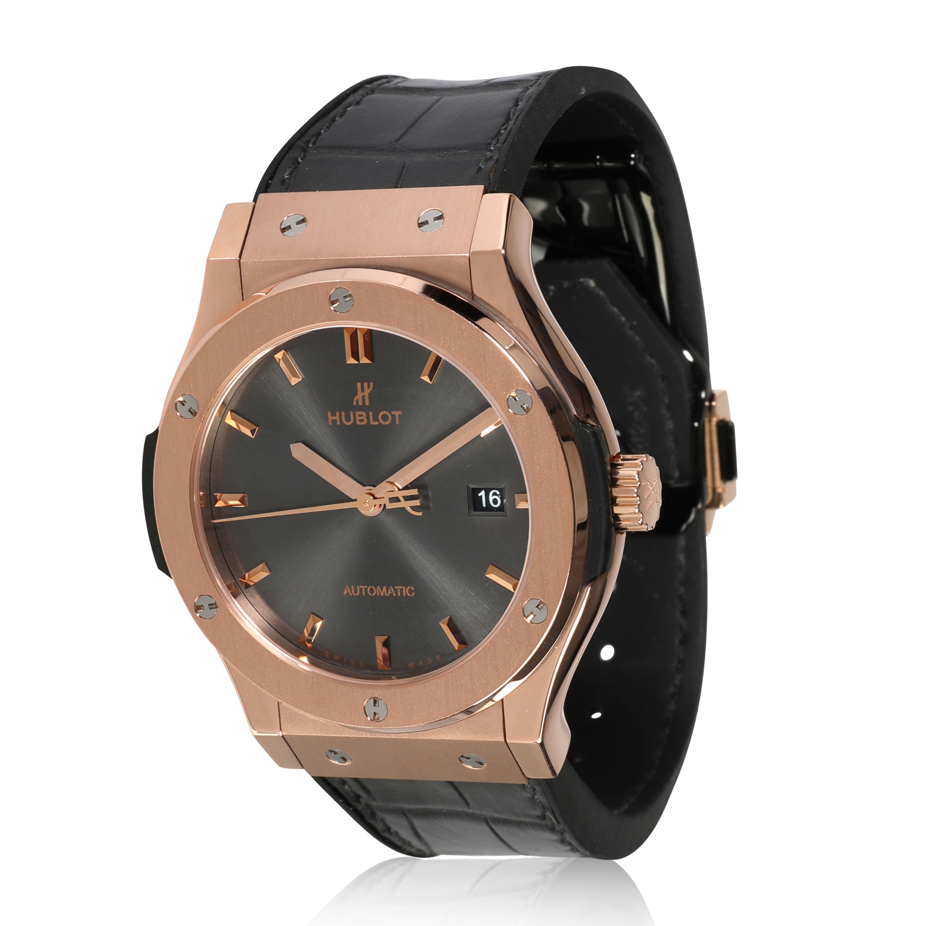 Round Brown Hublot Automatic Watch For Men, For Daily, Size: 42mm