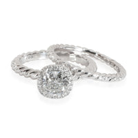 David Yurman Capri Diamond  Engagement Wedding  Set in  Platinum H VS1 1 CTW