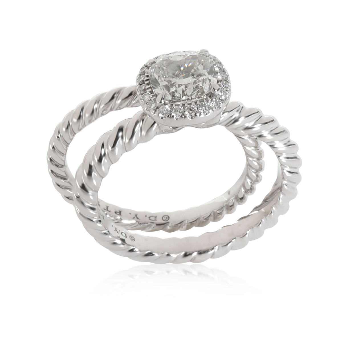 David Yurman Capri Diamond  Engagement Wedding  Set in  Platinum H VS1 1 CTW