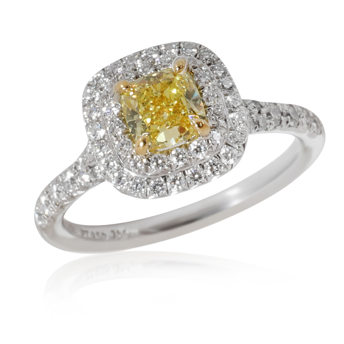 Tiffany & Co. Fancy Yellow Soleste Diamond Engagement Ring in Platinum 0.80 CTW