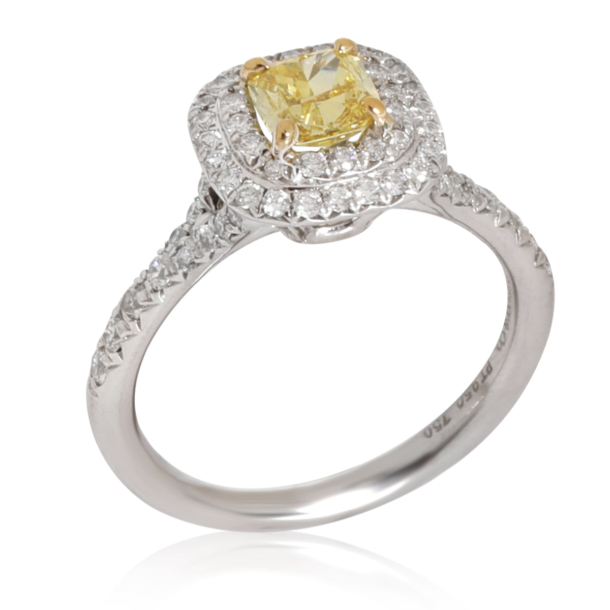 Tiffany & Co. Fancy Yellow Soleste Diamond Engagement Ring in Platinum 0.80 CTW