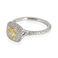 Tiffany & Co. Fancy Yellow Soleste Diamond Engagement Ring in Platinum 0.80 CTW