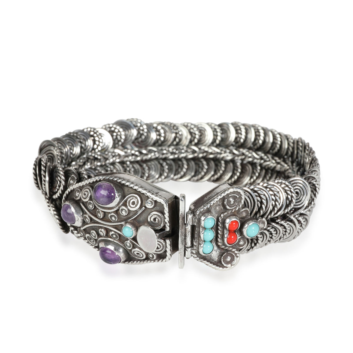 Mexican 1980s Coil Bracelet in  Silver