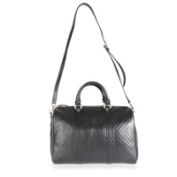 Gucci Black Microguccissima Leather Boston Bag