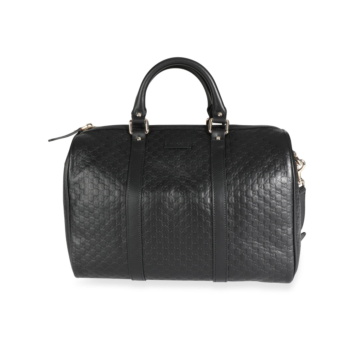 Gucci Black Microguccissima Leather Boston Bag