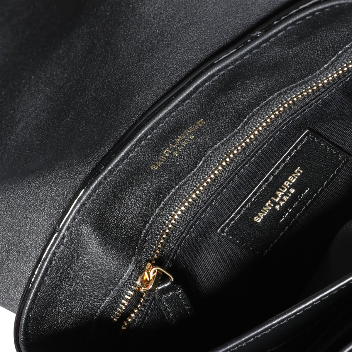 Saint Laurent Black Matelassé Patent Leather Loulou Toy Bag