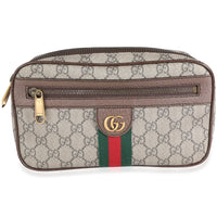 Gucci Brown Soft GG Supreme Canvas Ophidia Belt Bag