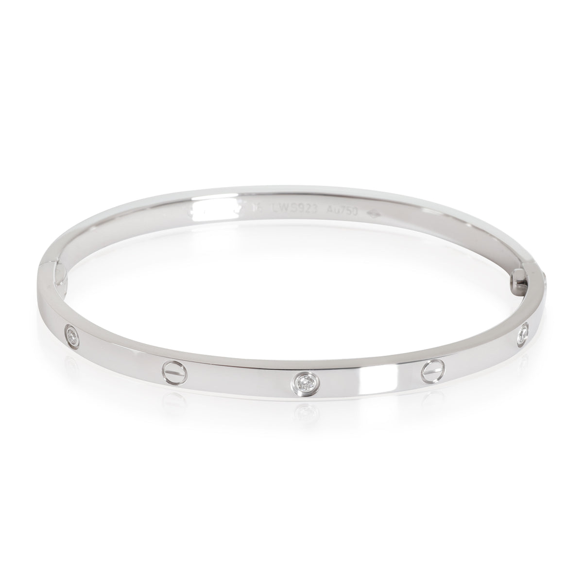 Cartier Love Bracelet with Diamonds in 18k White Gold 0.15 CTW