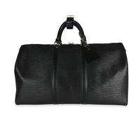 Louis Vuitton Black Epi Leather Keepall 50