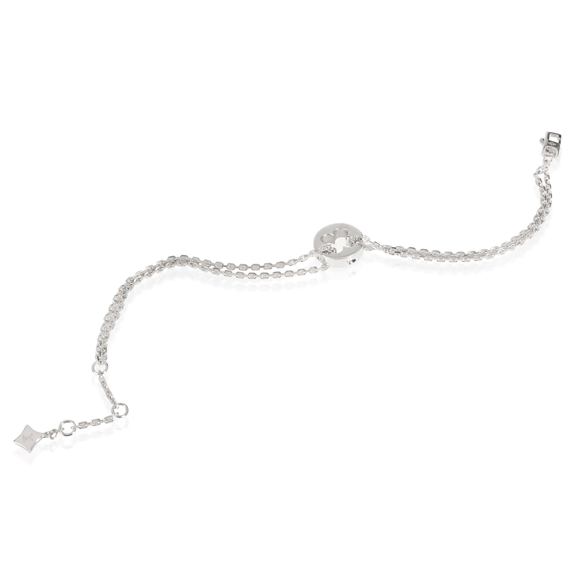 Louis Vuitton Damier Chain Necklace Graphite Silver/Black in